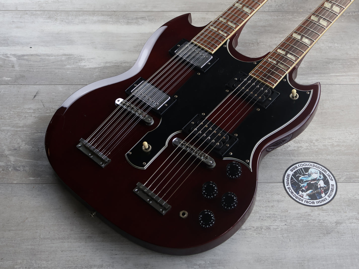 1979 Fernandes Japan FSG-120W Double Neck SG 6/12 (Cherry Red)