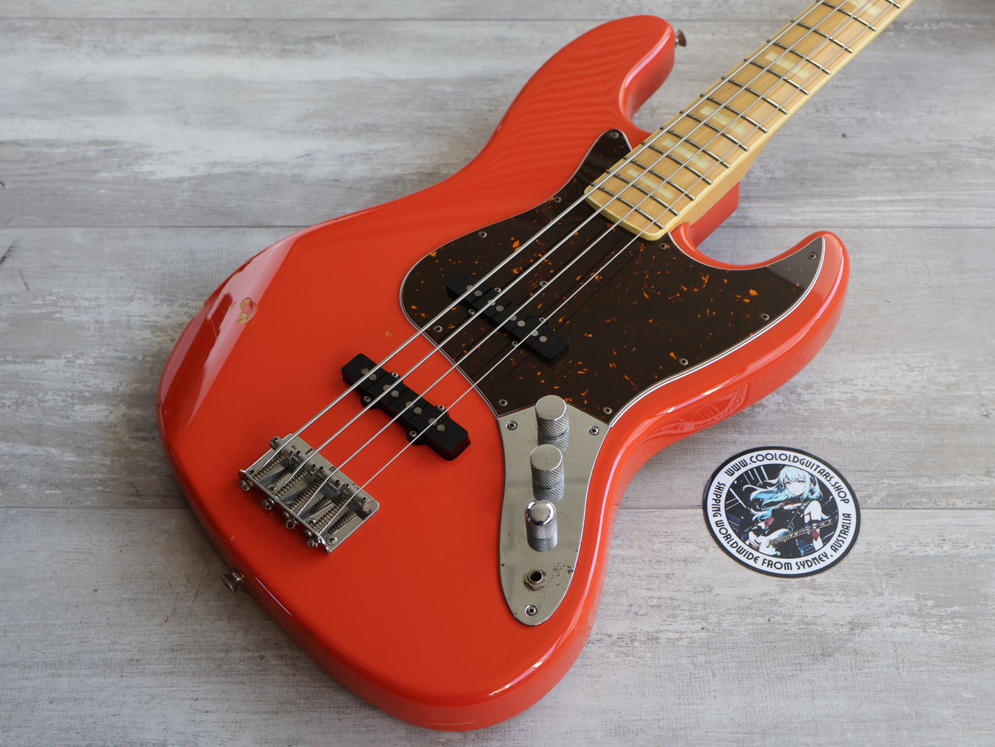 1999 Fender Japan JB75 '75 Reissue Jazz Bass (Fiesta Red)