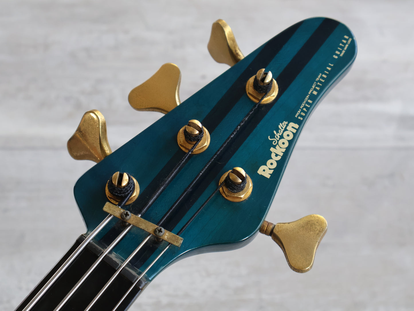 1989 Rockoon Japan (by Kawai) RB-110PZ Fretless Neckthrough Bass (See-Thru Blue)