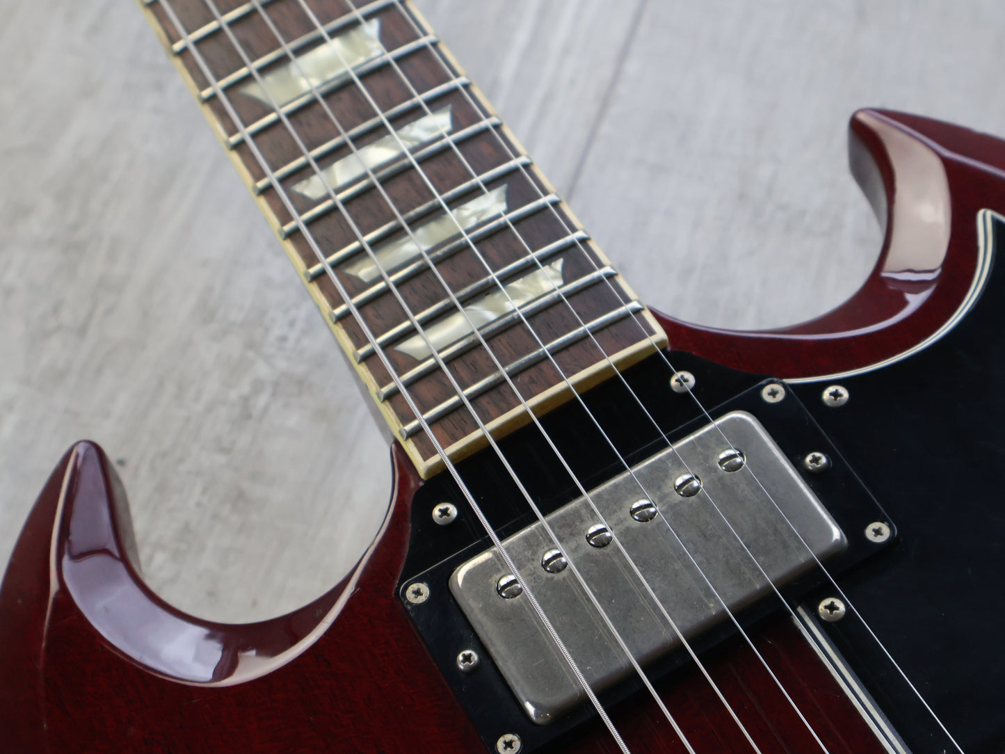 1996 Orville (Gibson) Japan SG-65 '62 Reissue SG Double Cutaway (Heritage Cherry)
