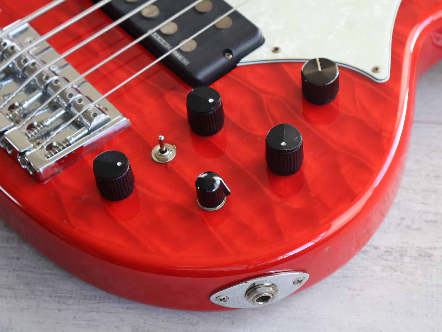 2008 Edwards Japan E-T-170BD 5-String Bass - Tetsuya Signature Model (See Thru Fiesta Red)