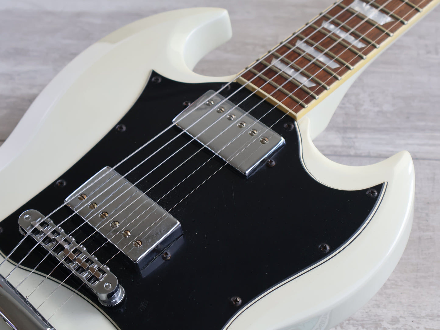 Blitz by Aria Pro II SG Double Cutaway (White)