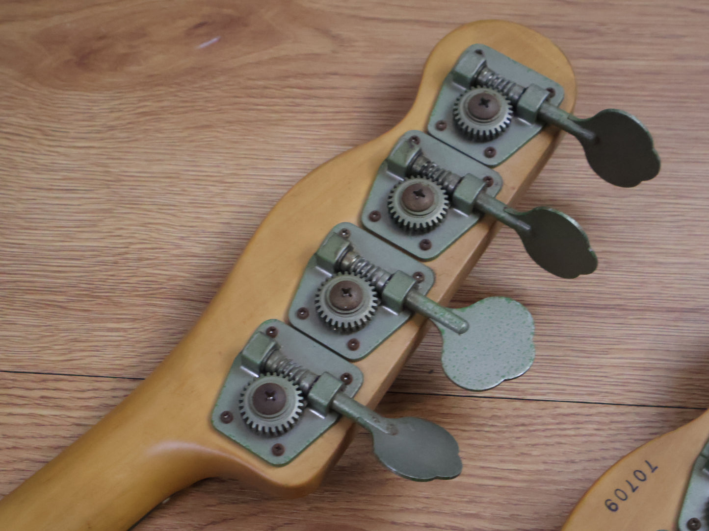 1970's ESP Japan Custom Order Doubleneck Fretless/Fretted Jazz Bass (Green Sunburst)