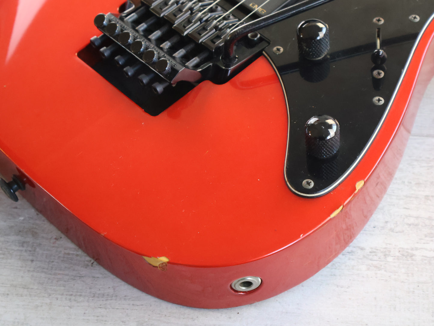 1991 Ibanez Japan RG-550 HSH Superstrat w/EMG's (Candy Apple Red)