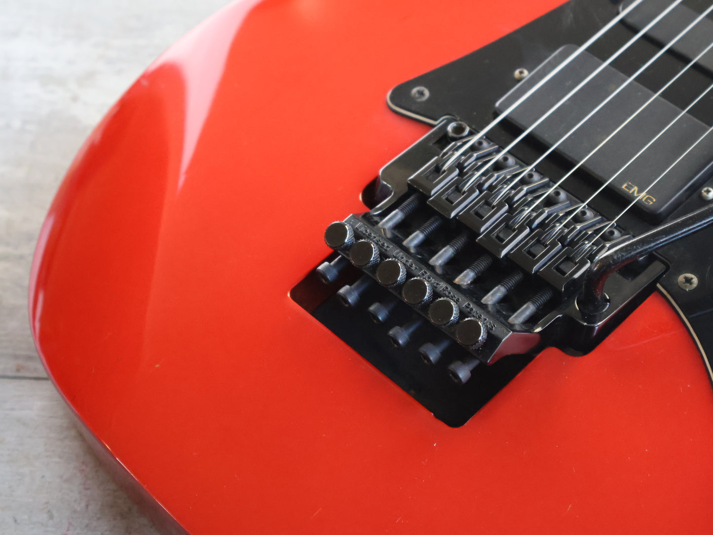 1991 Ibanez Japan RG-550 HSH Superstrat w/EMG's (Candy Apple Red)