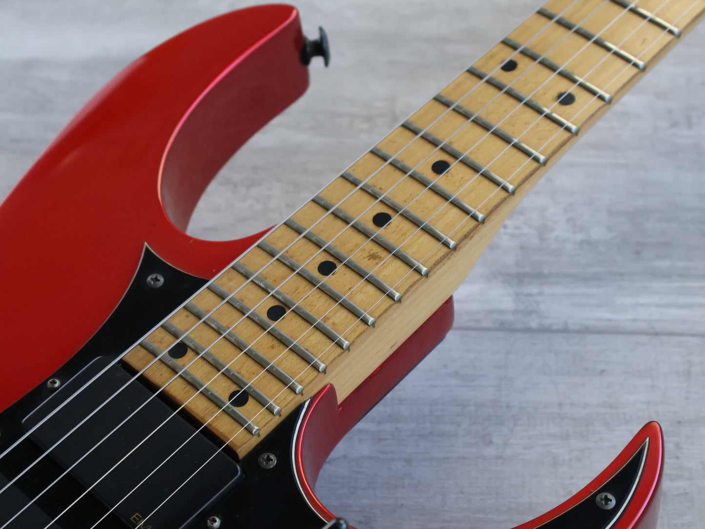 1991 Ibanez Japan RG-550 HSH Superstrat w/EMG's (Candy Apple Red)