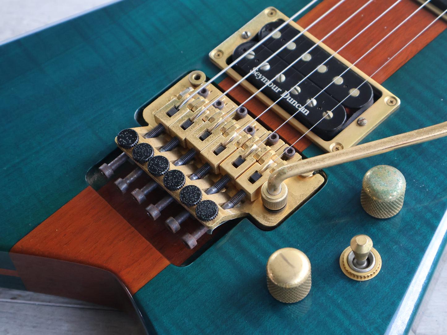 1999 Grover Jackson Japan "Supreme Series" RR.S-350 Neckthrough Rhoads Flying V (Transparent Blue)