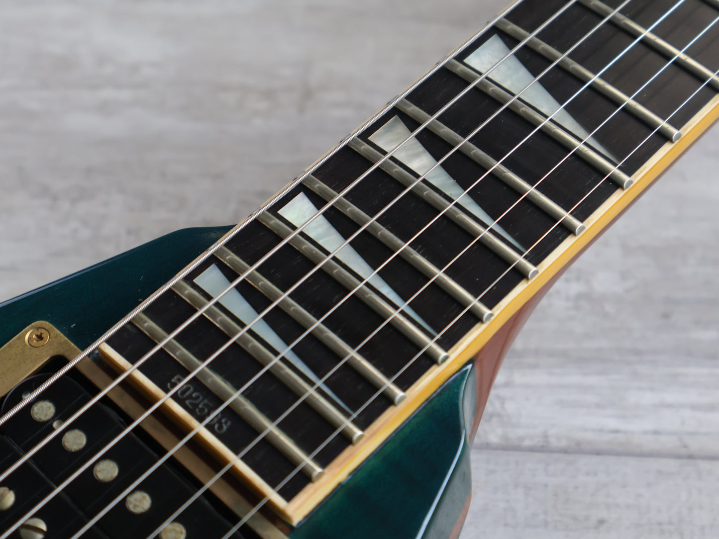 1999 Grover Jackson Japan "Supreme Series" RR.S-350 Neckthrough Rhoads Flying V (Transparent Blue)