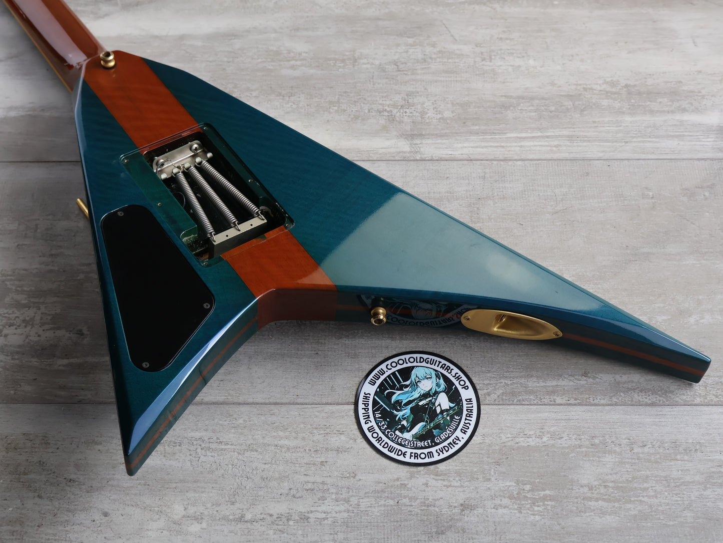 1999 Grover Jackson Japan "Supreme Series" RR.S-350 Neckthrough Rhoads Flying V (Transparent Blue)