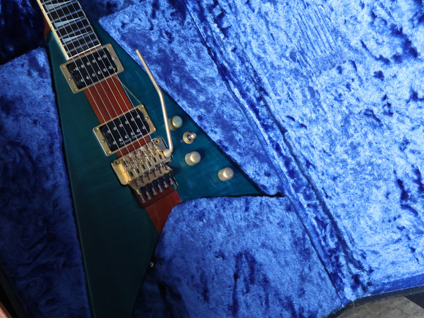 1999 Grover Jackson Japan "Supreme Series" RR.S-350 Neckthrough Rhoads Flying V (Transparent Blue)