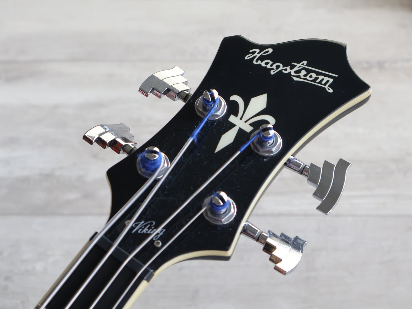 Hagstrom Viking Semi-Hollow Bass Guitar (Black Gloss) w/Hard Case