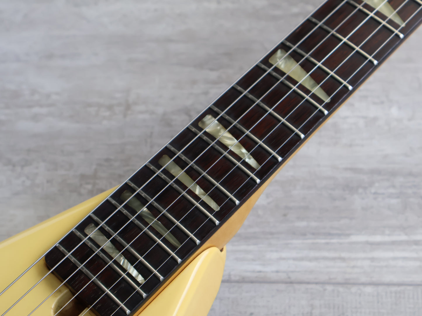 1982 Aria Pro II Japan RR-XX Randy Rhoads Flying V (White & Gold)