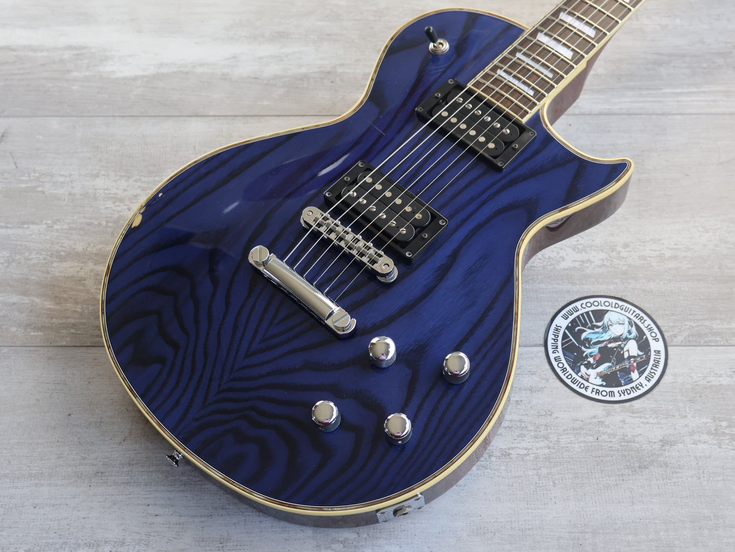 1996 Greco Japan LG-90 Eclipse Style Les Paul (Transparent Blue)