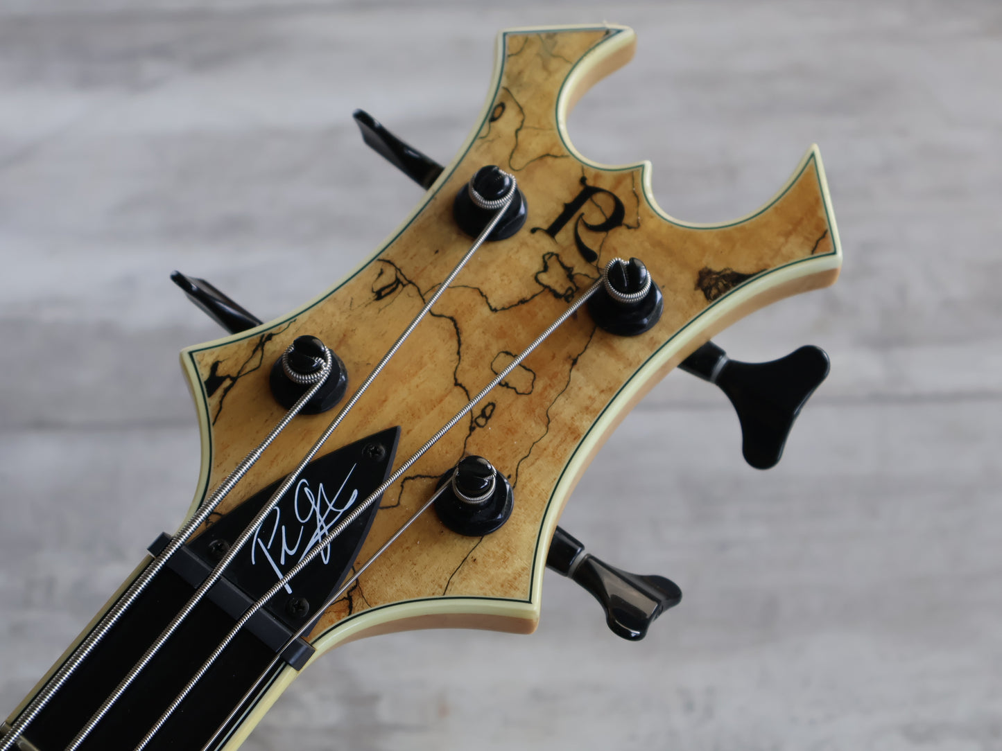 BC Rich Paolo Gregoletto (Trivium) Neckthrough Signature Warlock Bass (Spalted Natural)