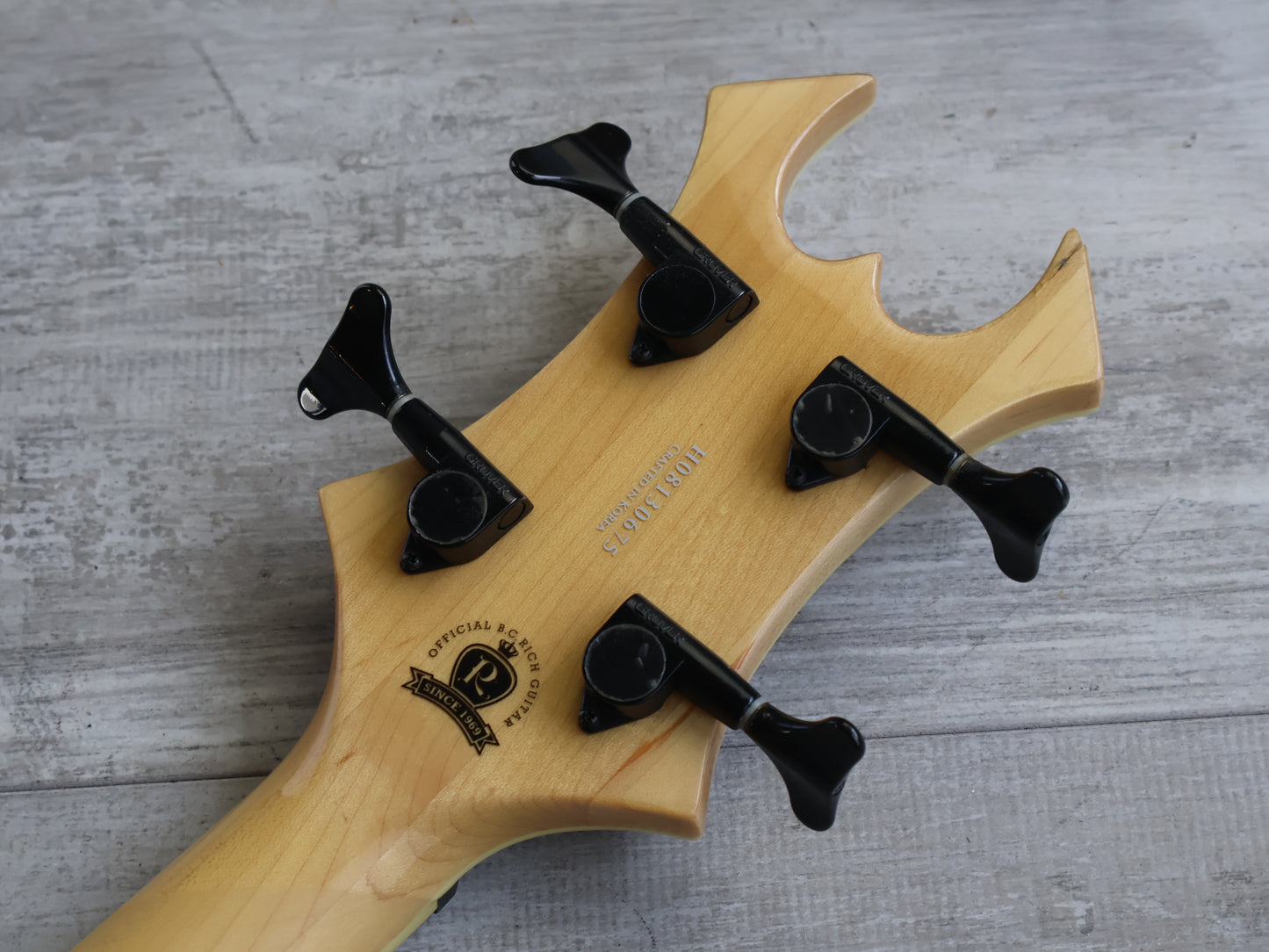 BC Rich Paolo Gregoletto (Trivium) Neckthrough Signature Warlock Bass (Spalted Natural)