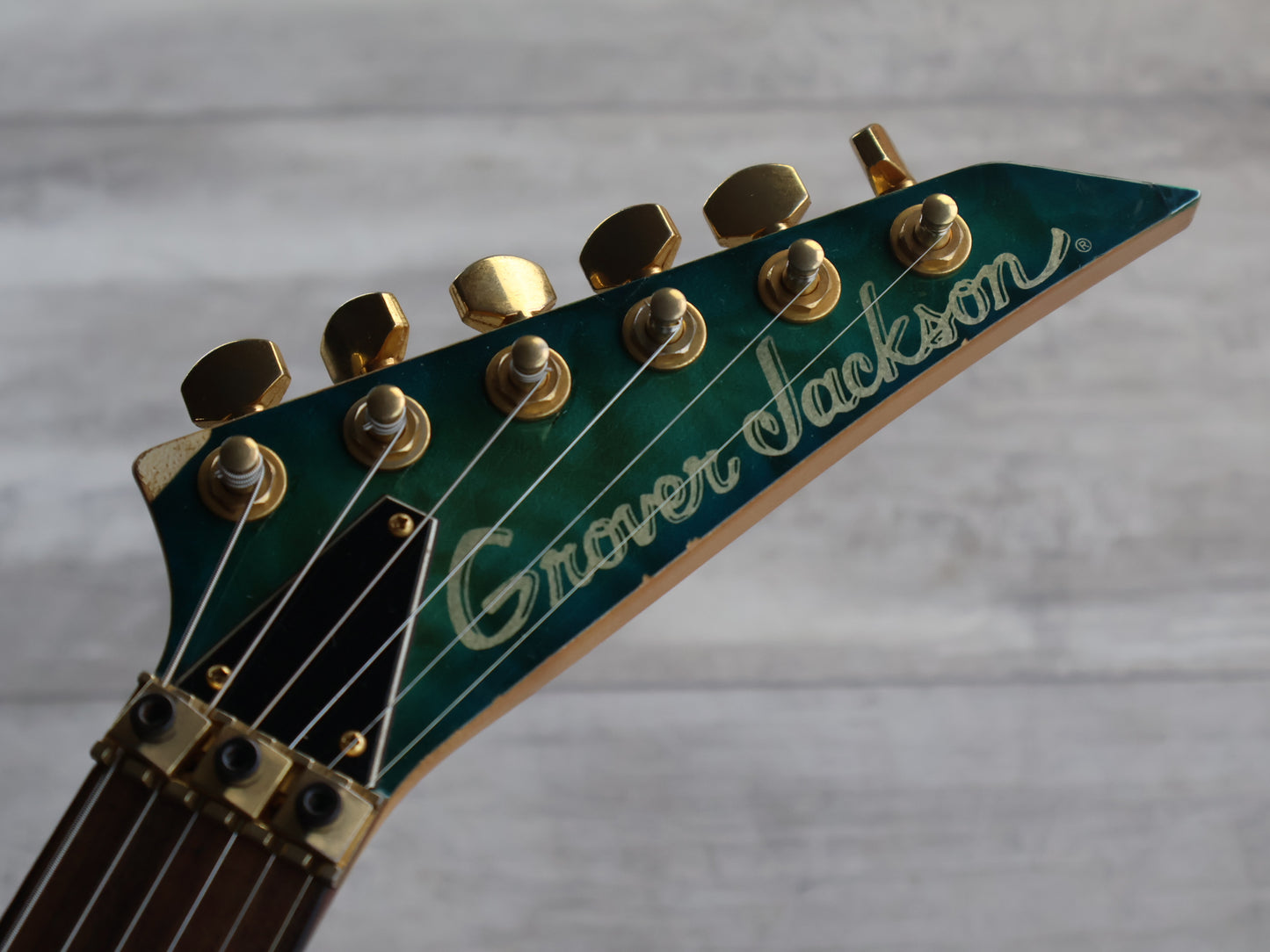 1990’s Grover Jackson Japan Rhoads Flying V Electric Guitar (Refinished Green Racing Stripe)