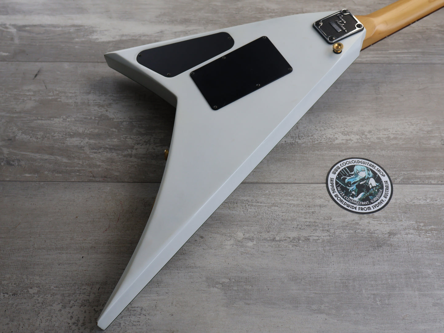 1990’s Grover Jackson Japan Rhoads Flying V Electric Guitar (Refinished Green Racing Stripe)