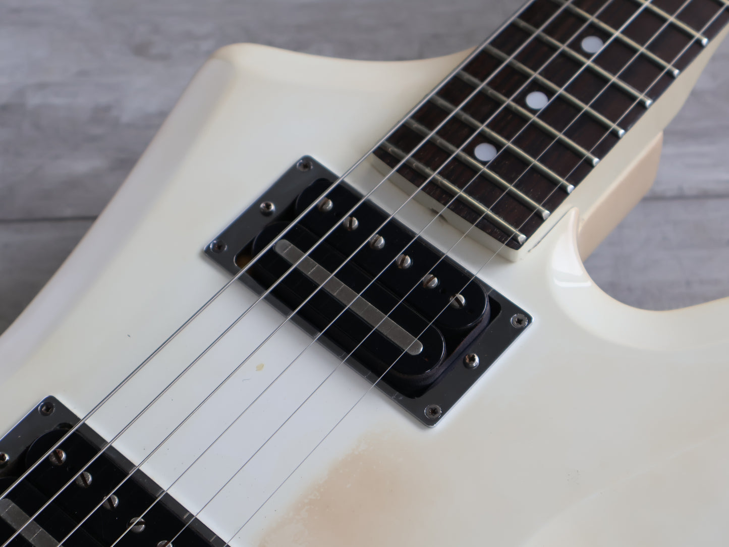 1982 Tokai F-55 Super Edition Explorer/Random Star (Vintage White)