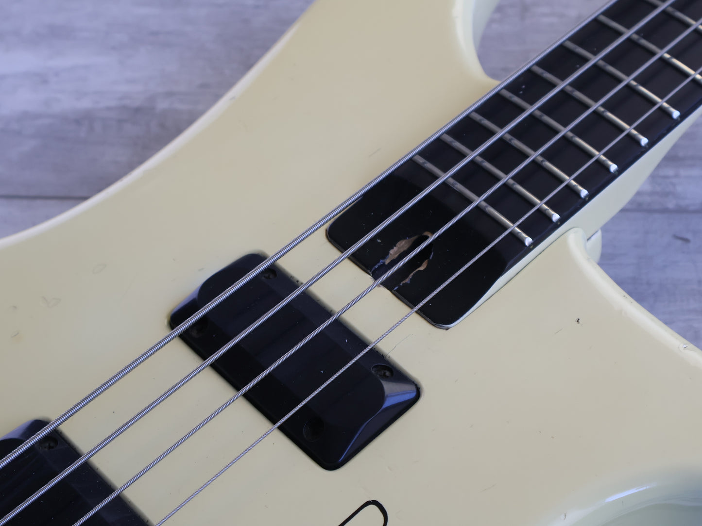 1990's Fixer Japan "Poor House Factory" Kubicki Style Bass (Aged White)