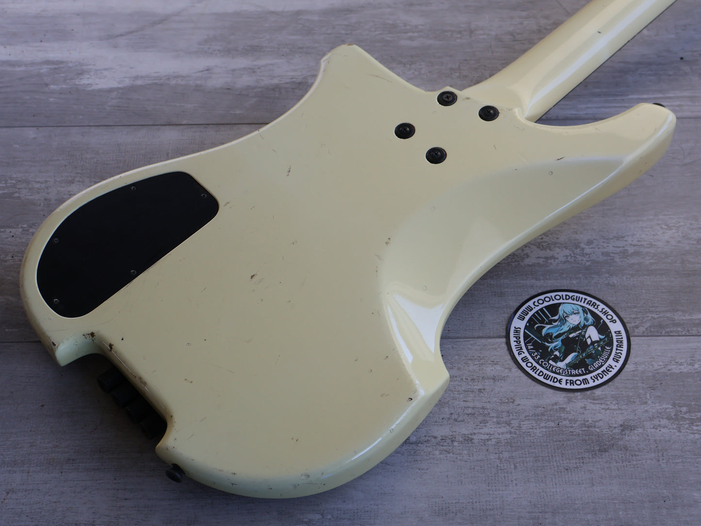 1990's Fixer Japan "Poor House Factory" Kubicki Style Bass (Aged White)