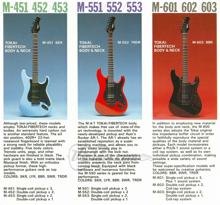 1985 Tokai Japan M-602 MAT Fiber-Tech HH Superstrat (Fiberglass Body/Neck)