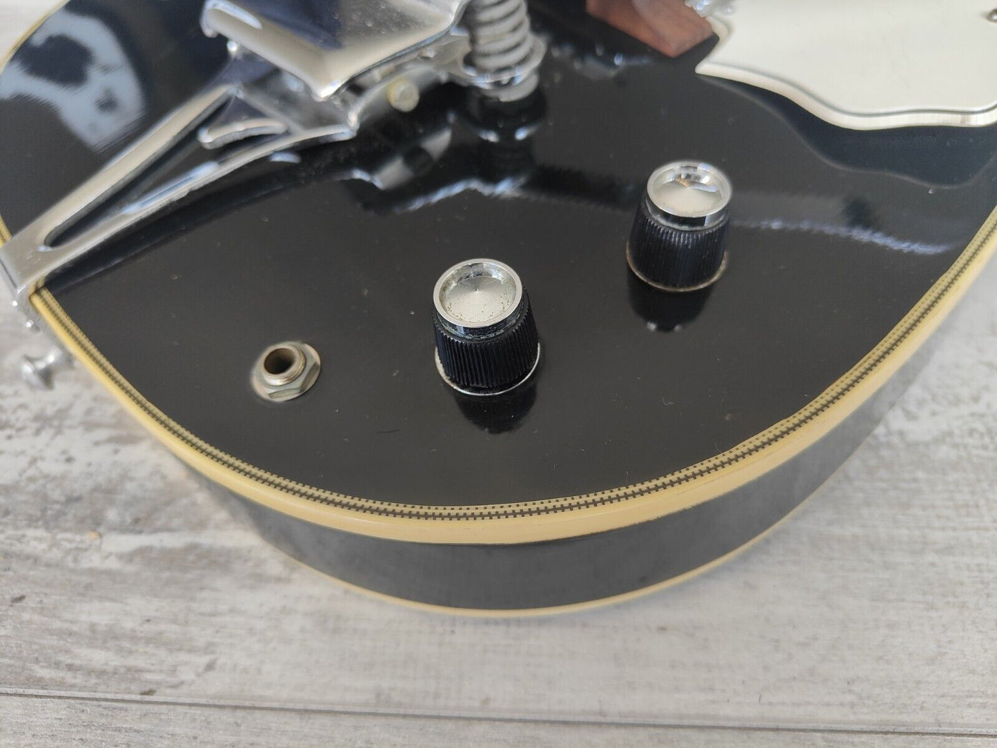 1960's Splendor Japan Teardrop Hollowbody Electric Guitar (Black)
