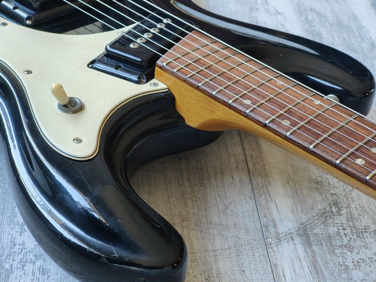 1960's Morales Japan (Mosrite) Ventures Offset Guitar (Gloss Black)