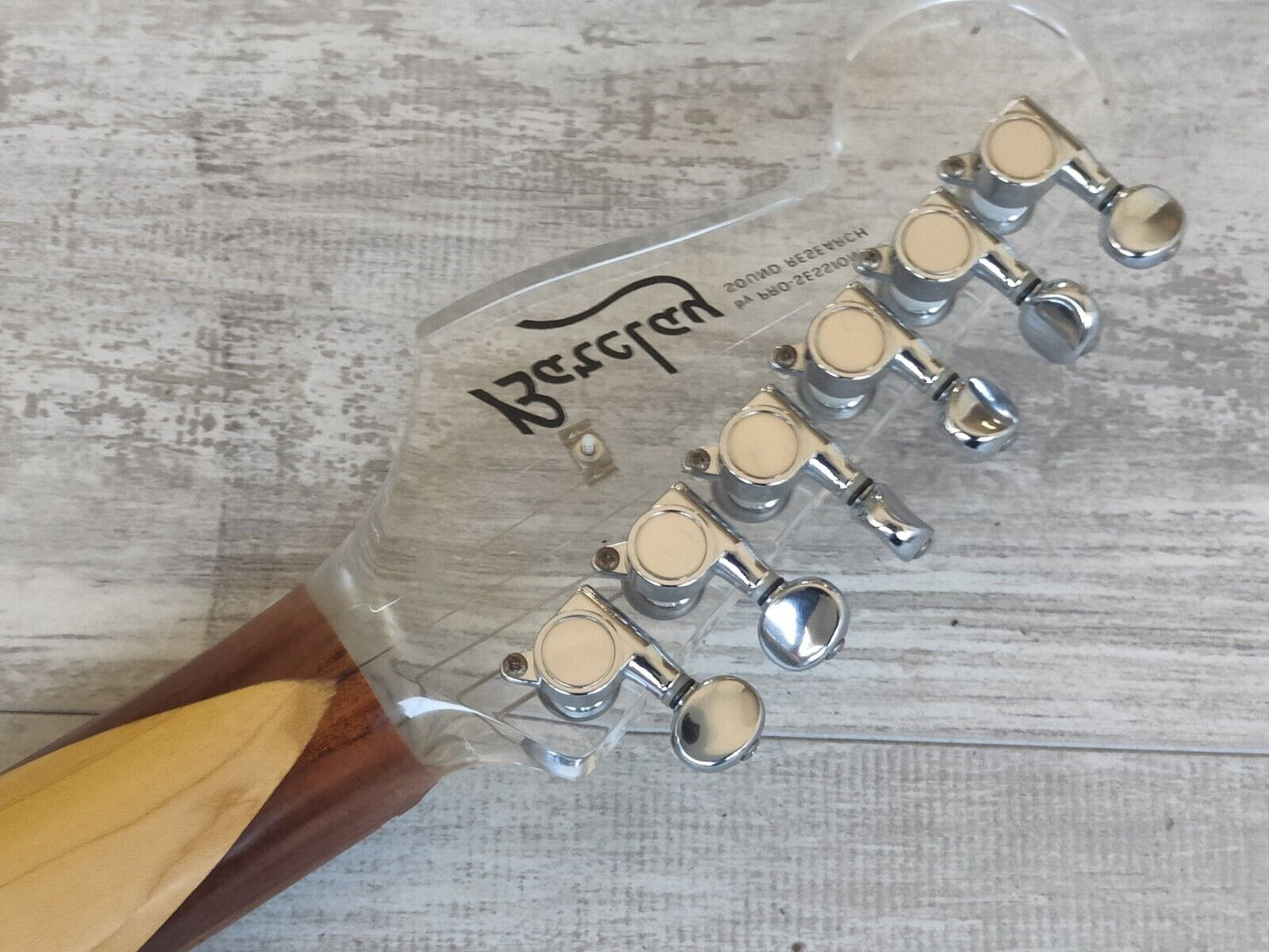 1990's Barclay (by Pro-Session) Acrylic Hardtail Stratocaster (Clear)