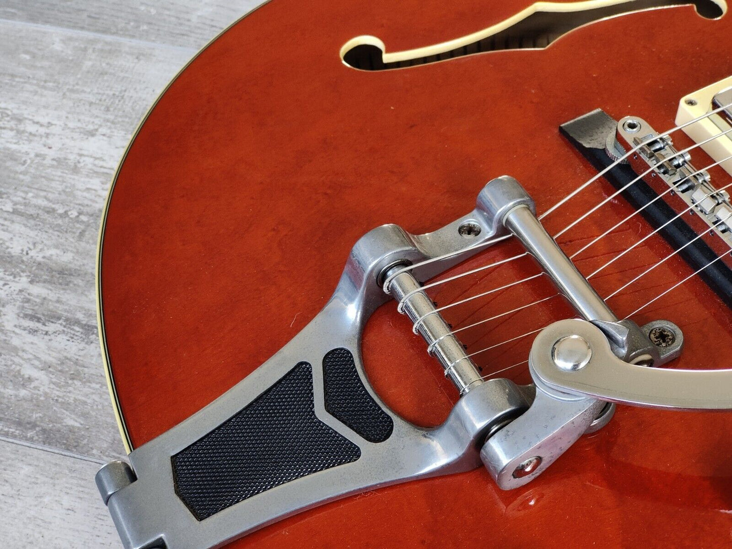 2002 Aria Pro II FA-80 Hollowbody Electric Guitar (Orange)