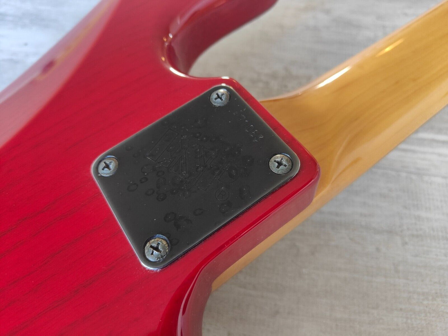 1984 ESP Japan LH Left Handed Precision PJ Bass (Transparent Red)