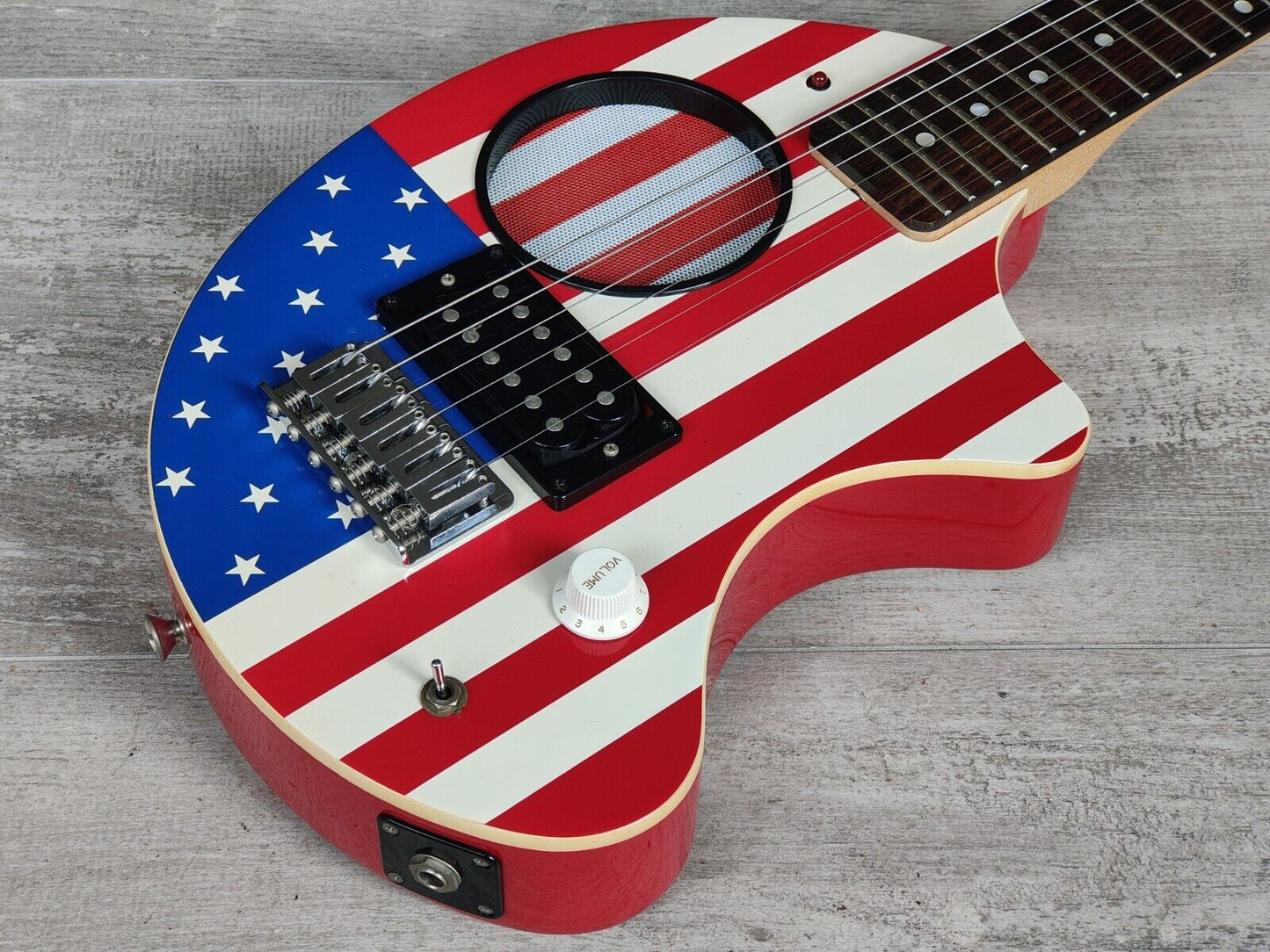 A Patriotic Fernandes ZO-3 Nomad Travel Guitar w/Onboard Speaker (USA)