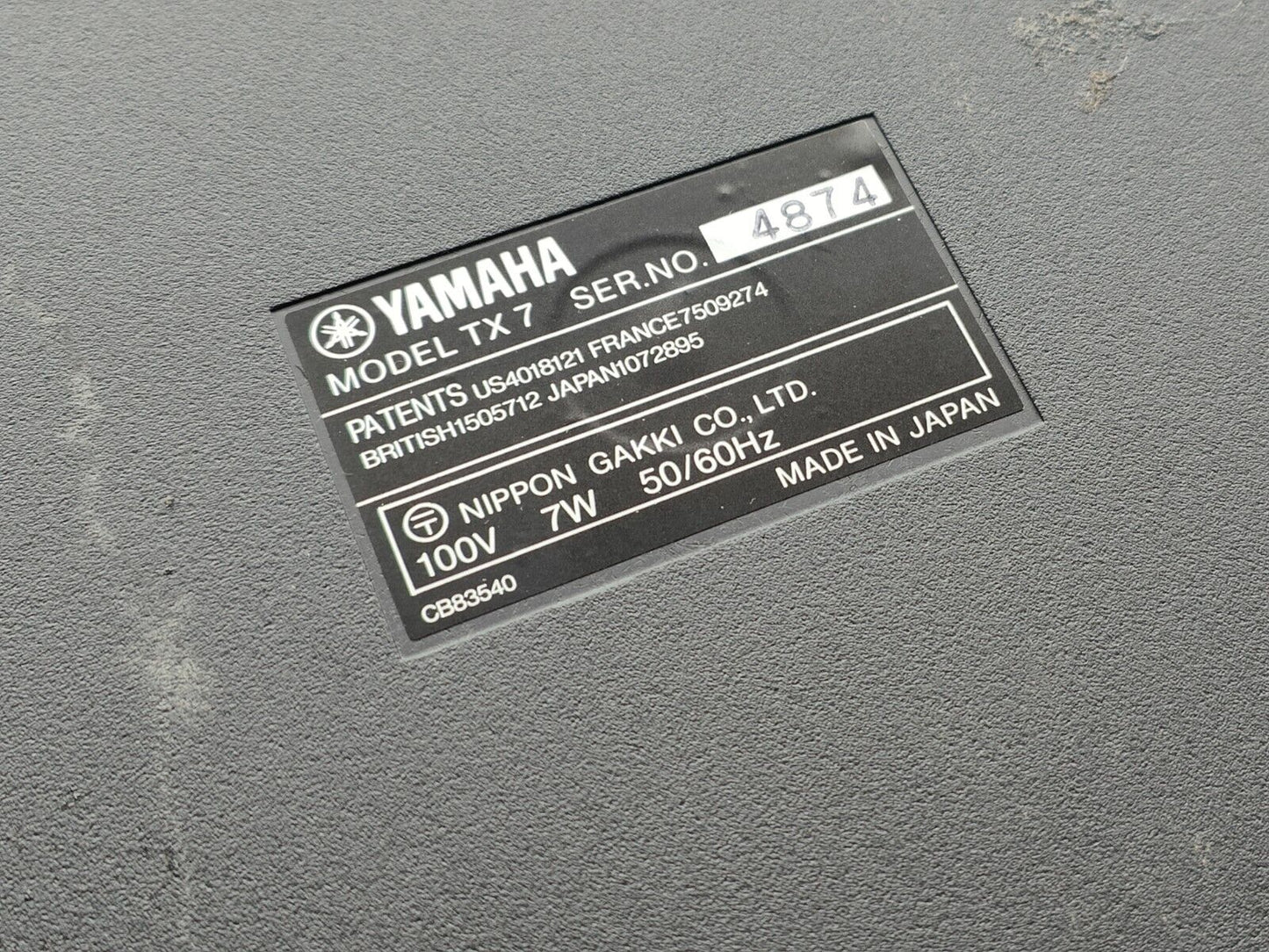 Yamaha TX7 Tone Generator Rack Unit