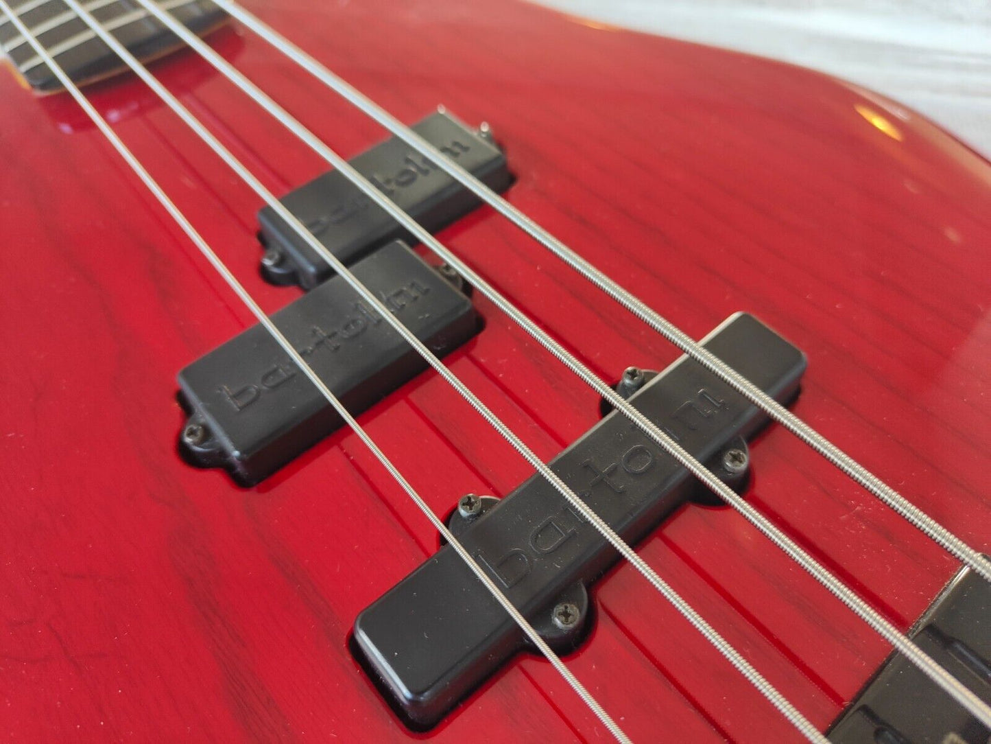 1984 ESP Japan LH Left Handed Precision PJ Bass (Transparent Red)