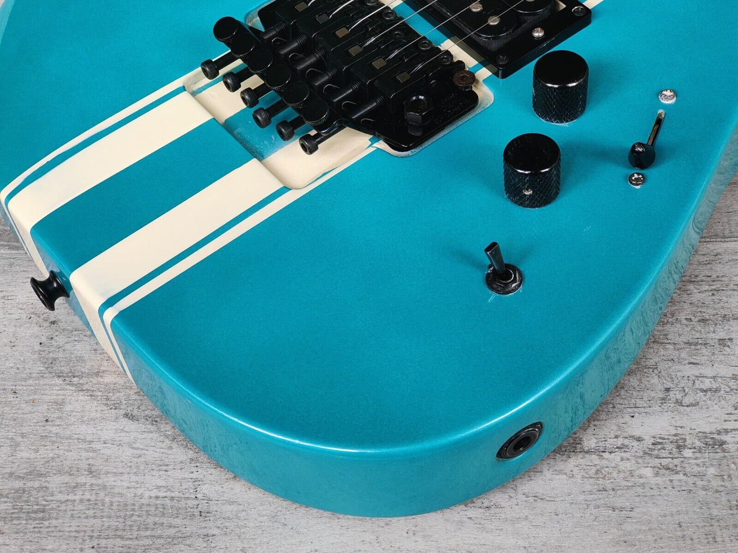 1988 Kramer Japan (by ESP) Bluesbreaker/Mirage Neckthrough HH Superstrat (Aqua)
