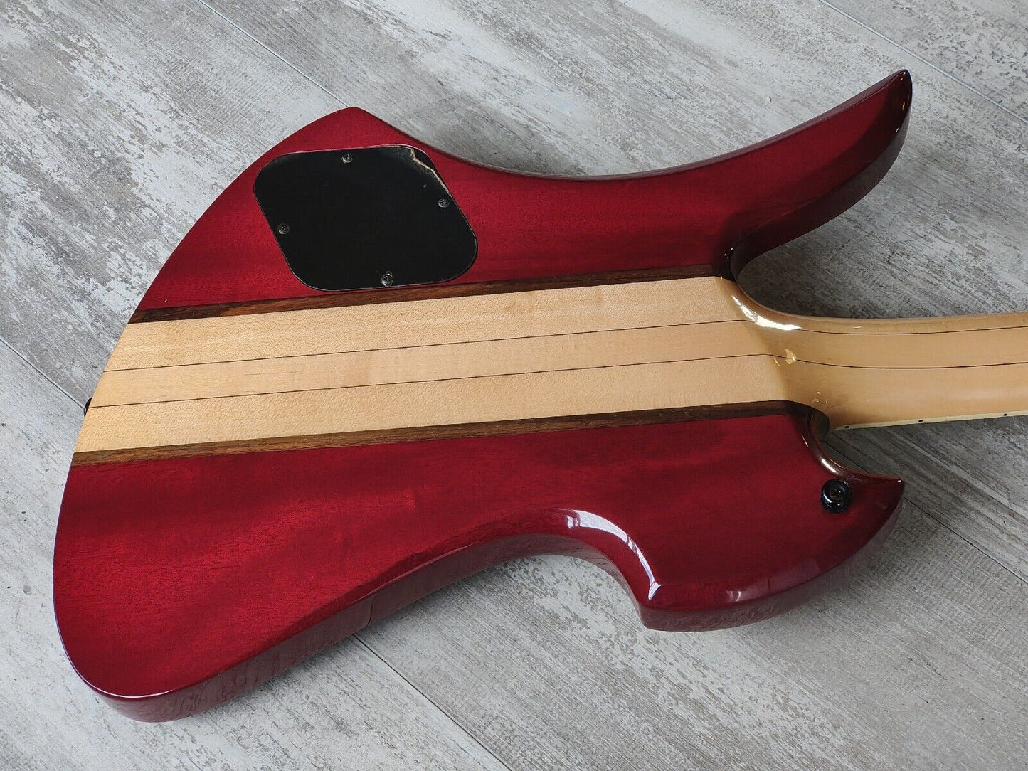2004 BC Rich Heritage Classic Neckthrough Mockingbird Bass (Quilt Trans Red)