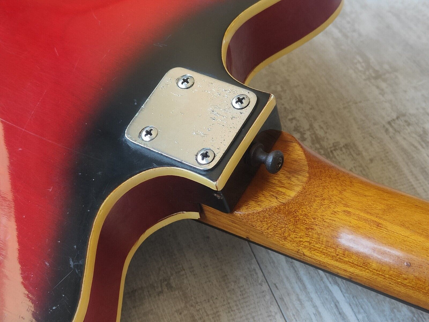 1960's Teisco Japan EP-2L Hollowbody Electric Guitar (Red Burst)