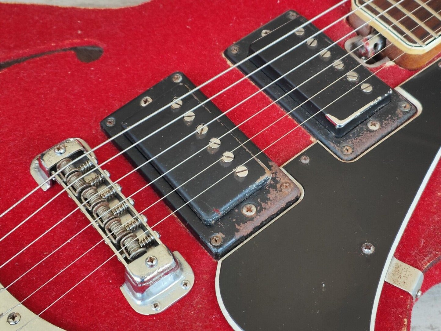 1960's Kawai Japan Vintage Hollowbody Electric Guitar (Red Felt)