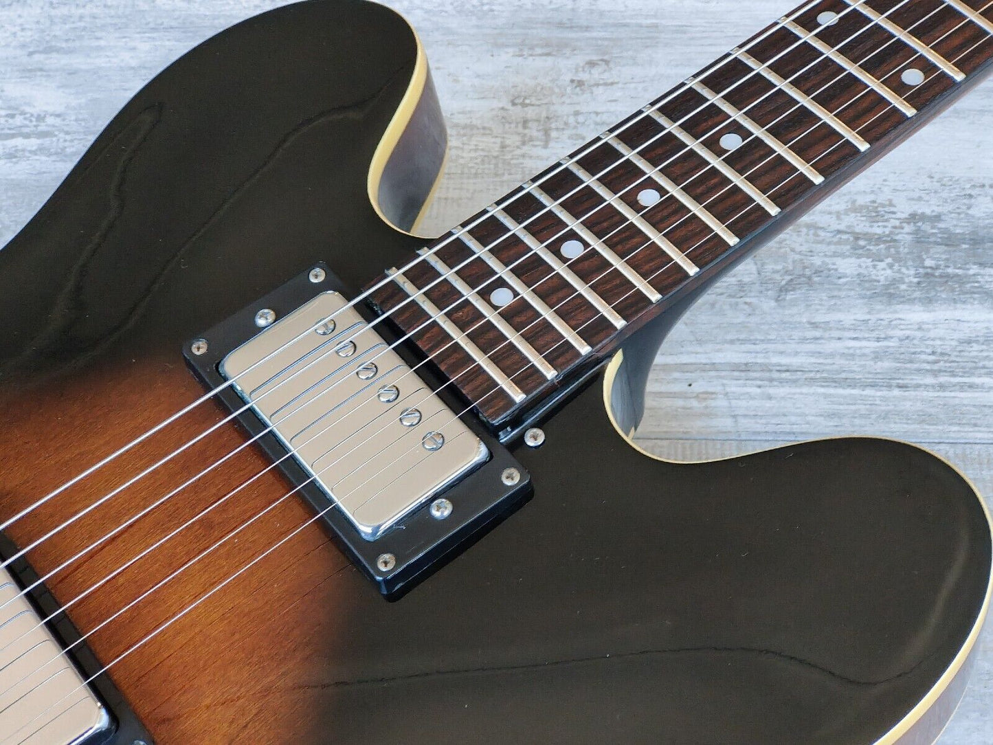 2006 Epiphone Korea DOT Semi Hollowbody Electric Guitar (Worn Brown Sunburst)