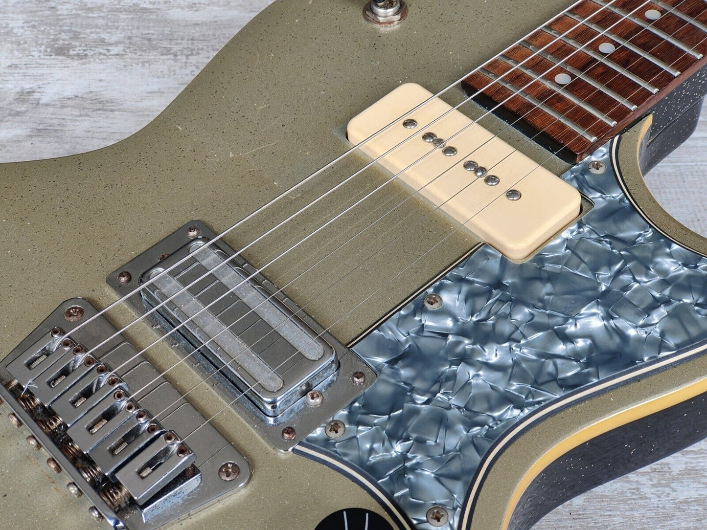 1999 Telestar Lisa Danelectro/Silvertone Style Electric Guitar (Silver Sparkle)