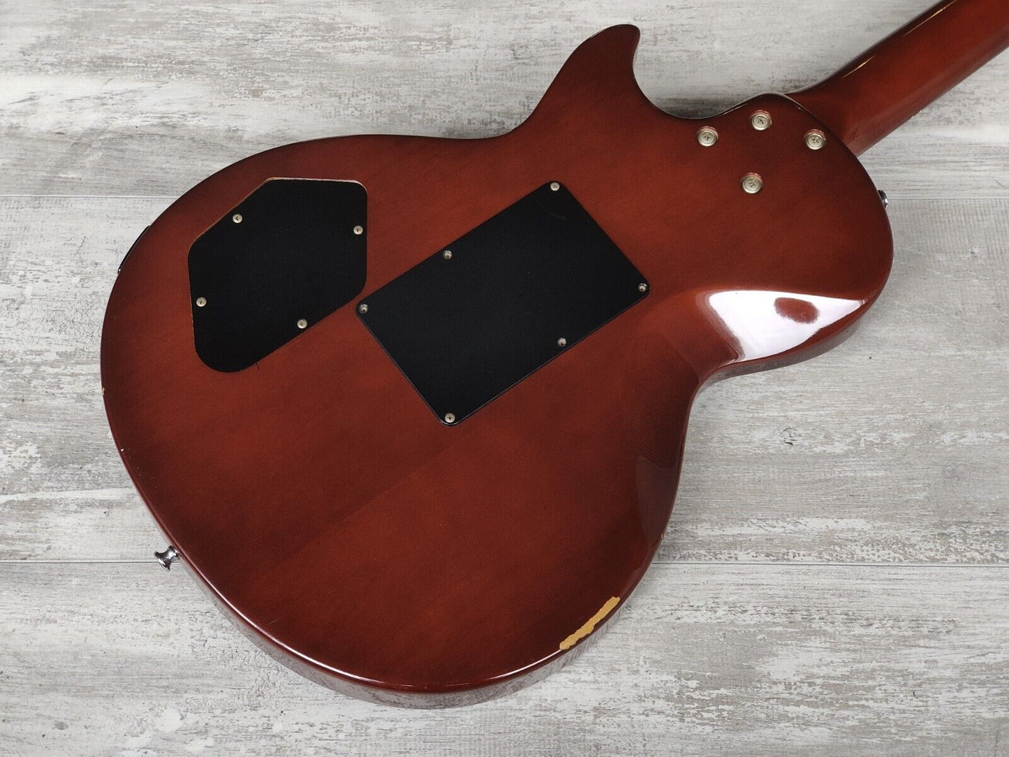 2000's Edwards (by ESP Japan) Les Paul w/Locking Tremolo (Quilt Top Amber)