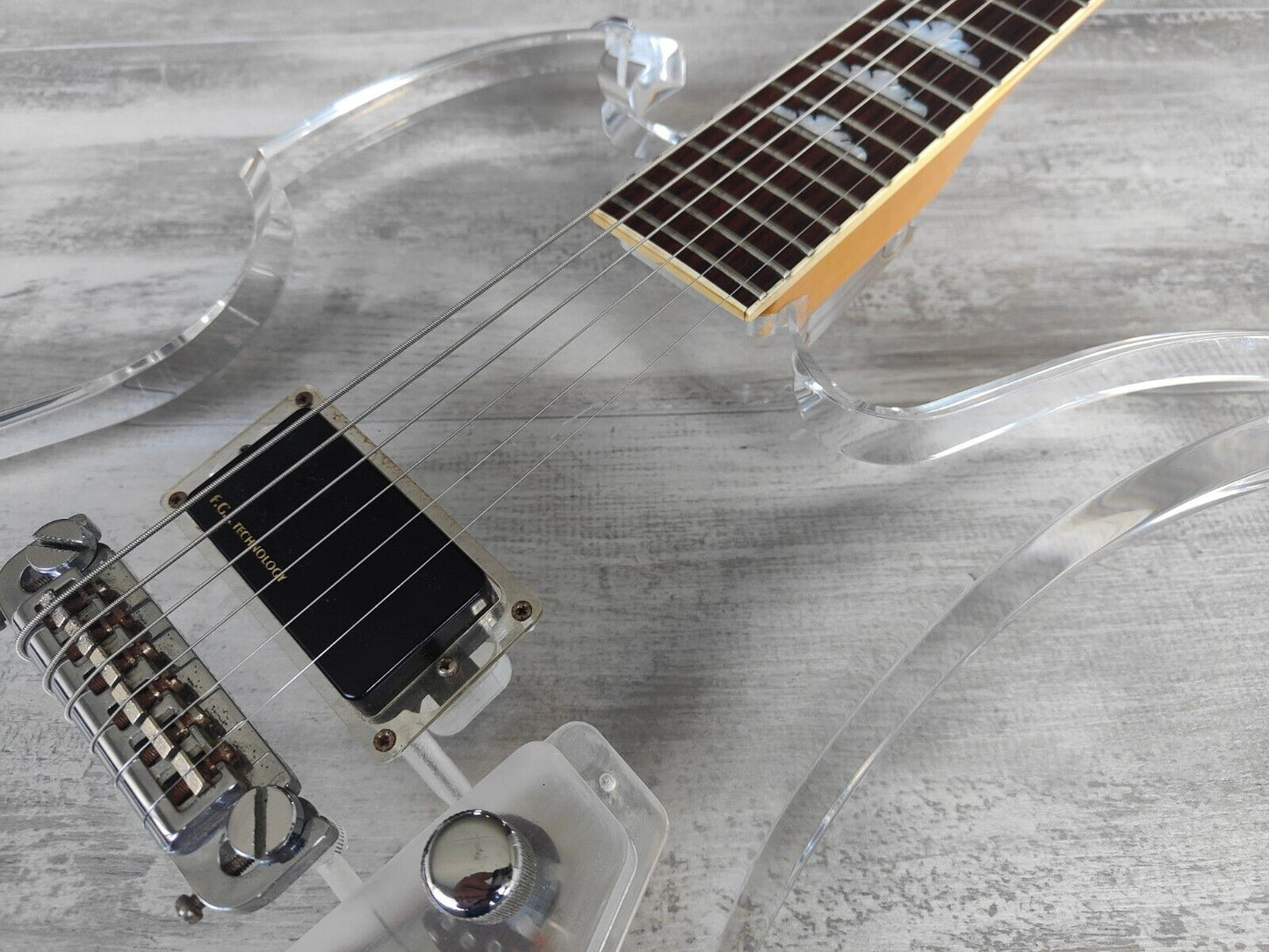 2006 Fernandes Japan MG-85C Clear Acrylic Mockingbird (Hide Artist Model)