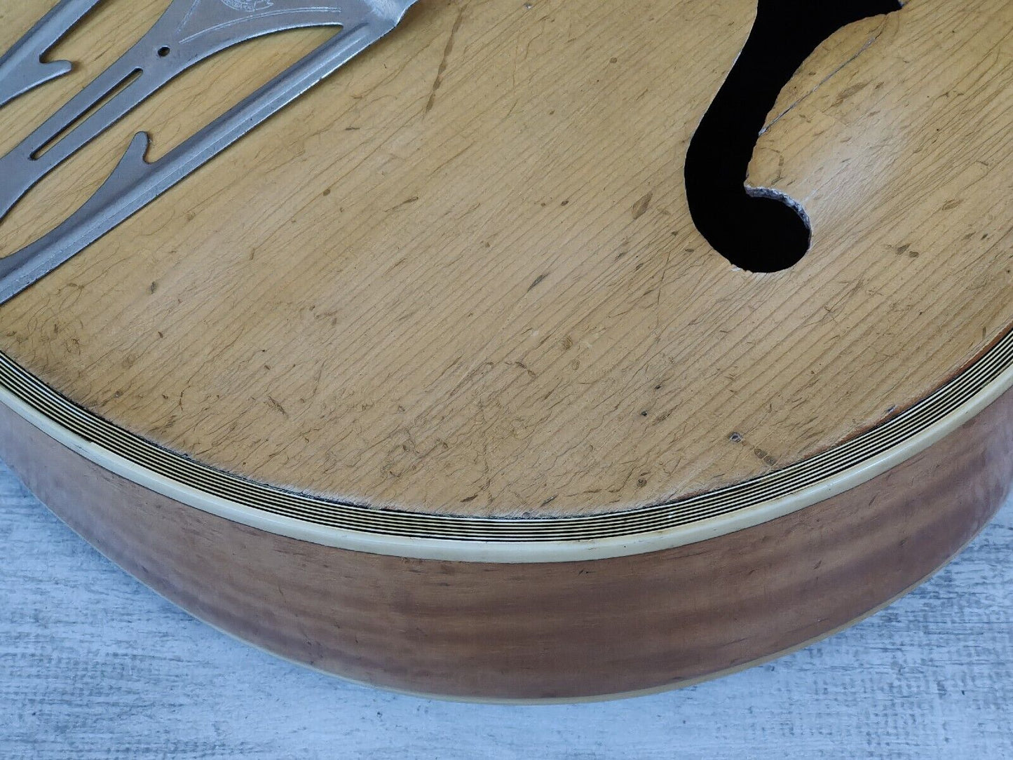 1960's Kiso Guitar by Nippon Gengakki Vintage F-Hole Acoustic Guitar (Natural)