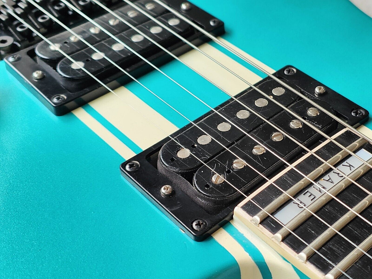1988 Kramer Japan (by ESP) Bluesbreaker/Mirage Neckthrough HH Superstrat (Aqua)