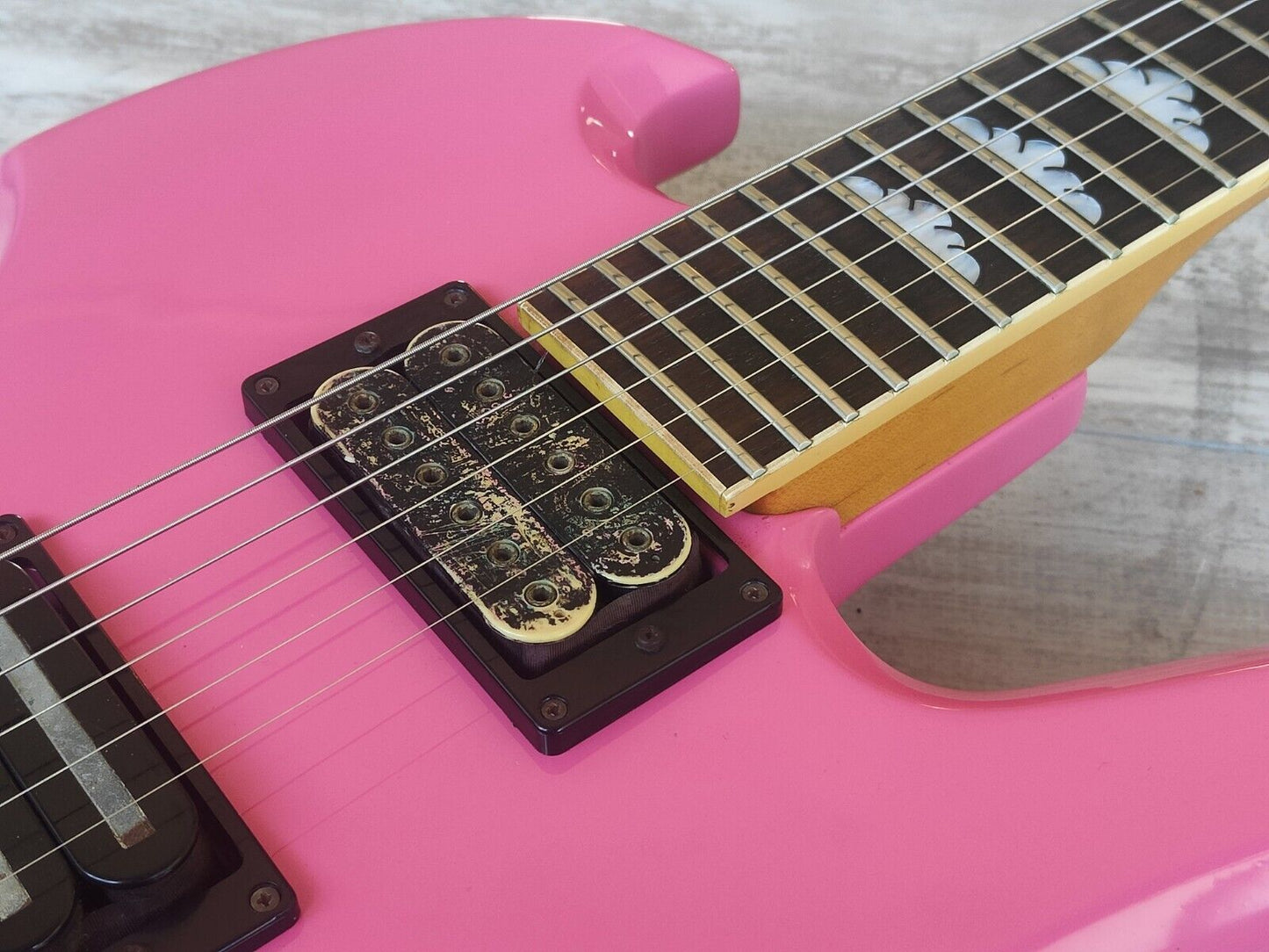 1994 Fernandes Japan MG-80x Mockingbird Hide Signature Model (Refinished Pink)