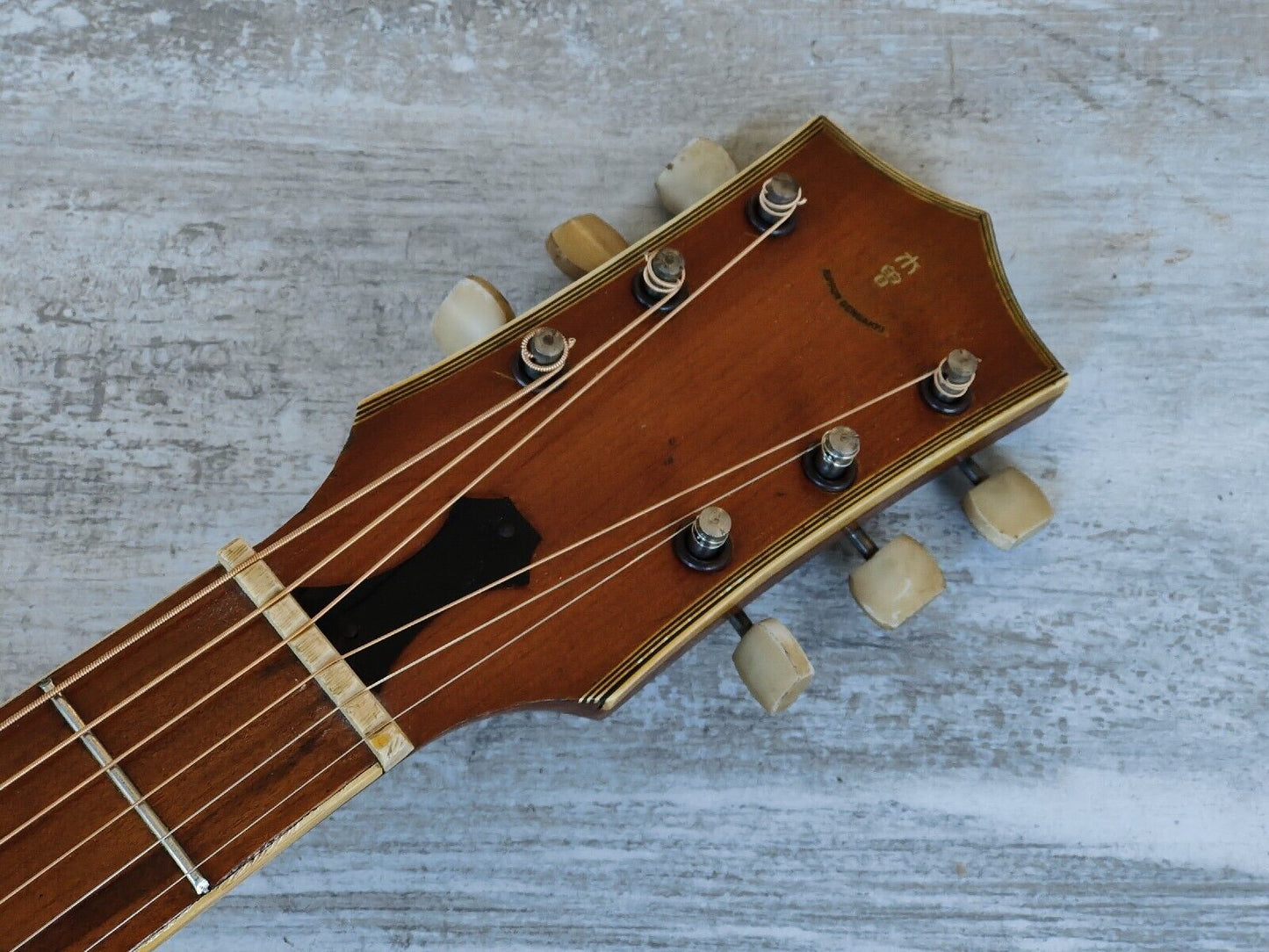 1960's Kiso Guitar by Nippon Gengakki Vintage F-Hole Acoustic Guitar (Natural)