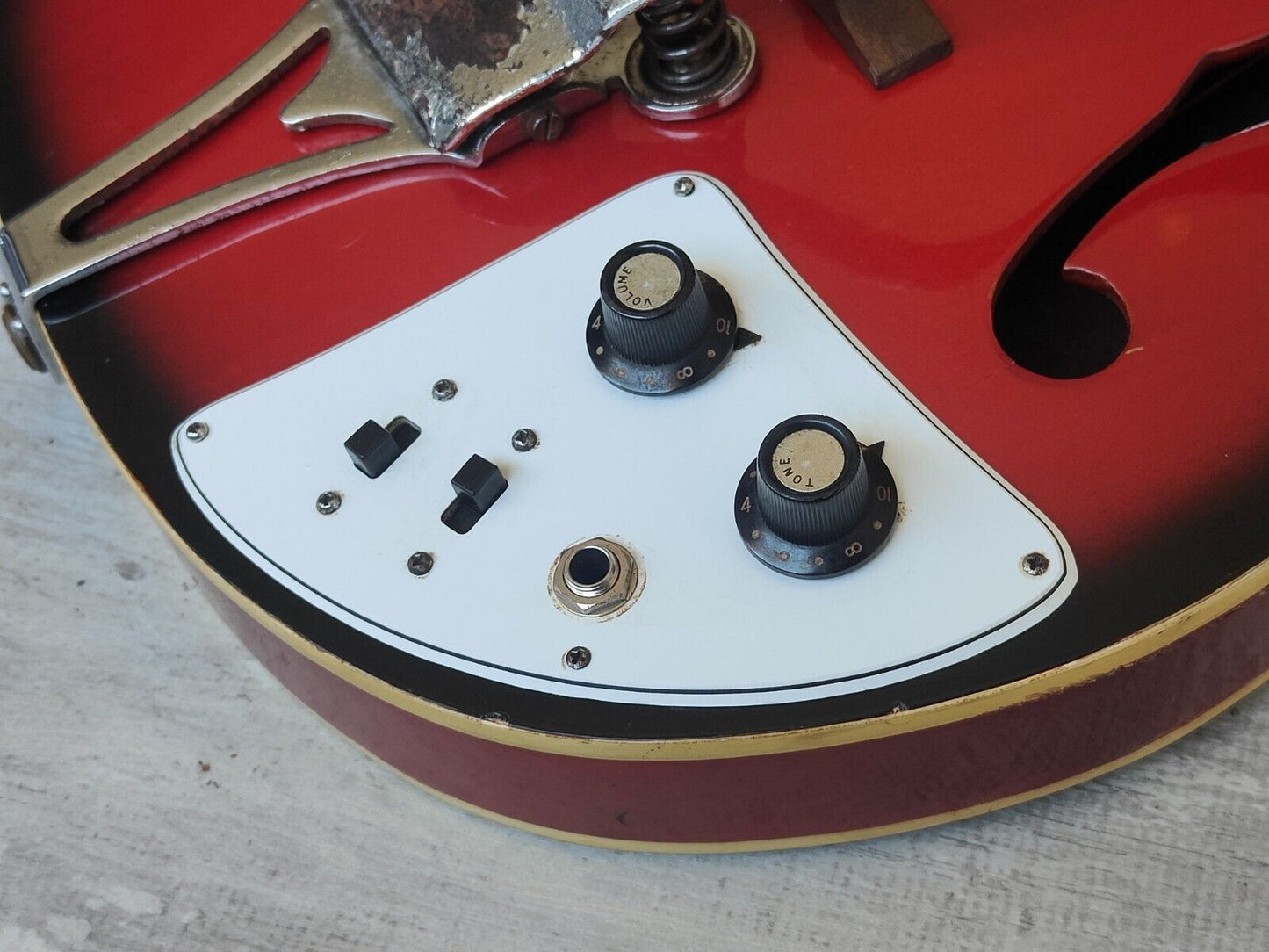 1960's Teisco Japan EP-2L Hollowbody Electric Guitar (Red Burst)