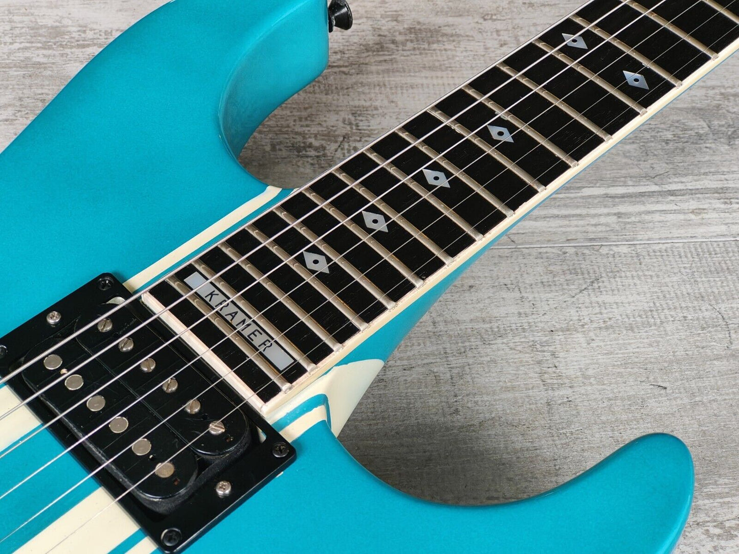 1988 Kramer Japan (by ESP) Bluesbreaker/Mirage Neckthrough HH Superstrat (Aqua)