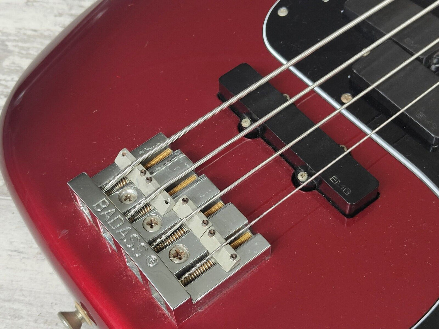 1988 Schecter Japan Precision Bass w/EMG's (Candy Apple Red)