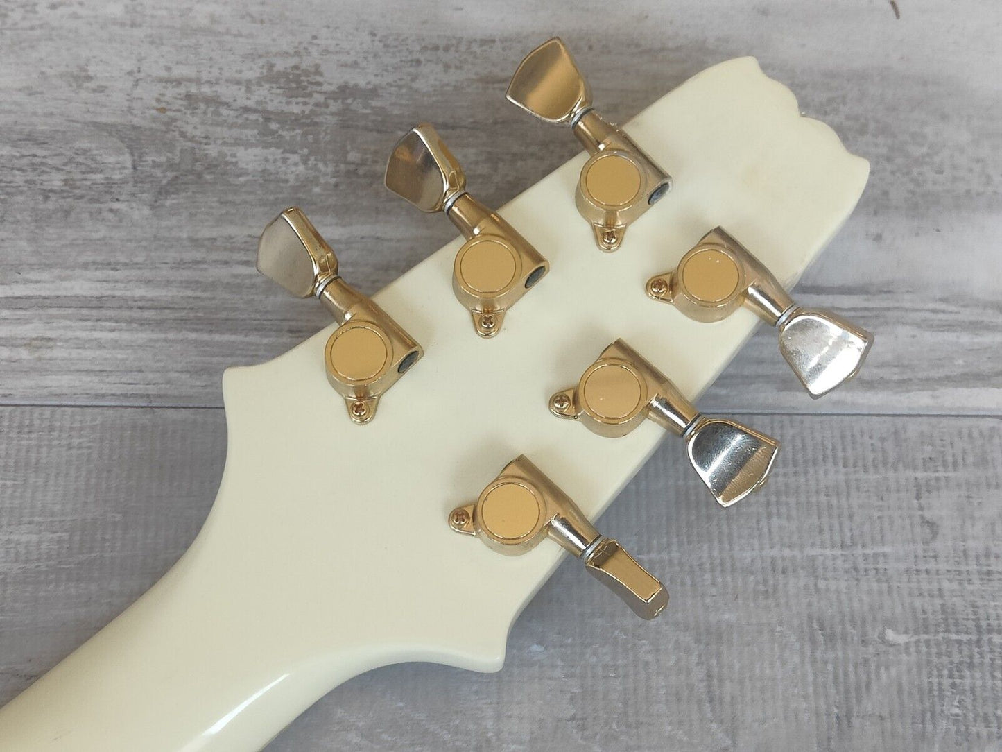 1980's Aria Pro II Japan PE-Deluxe KV Single Cutaway w/Kahler (Ivory)