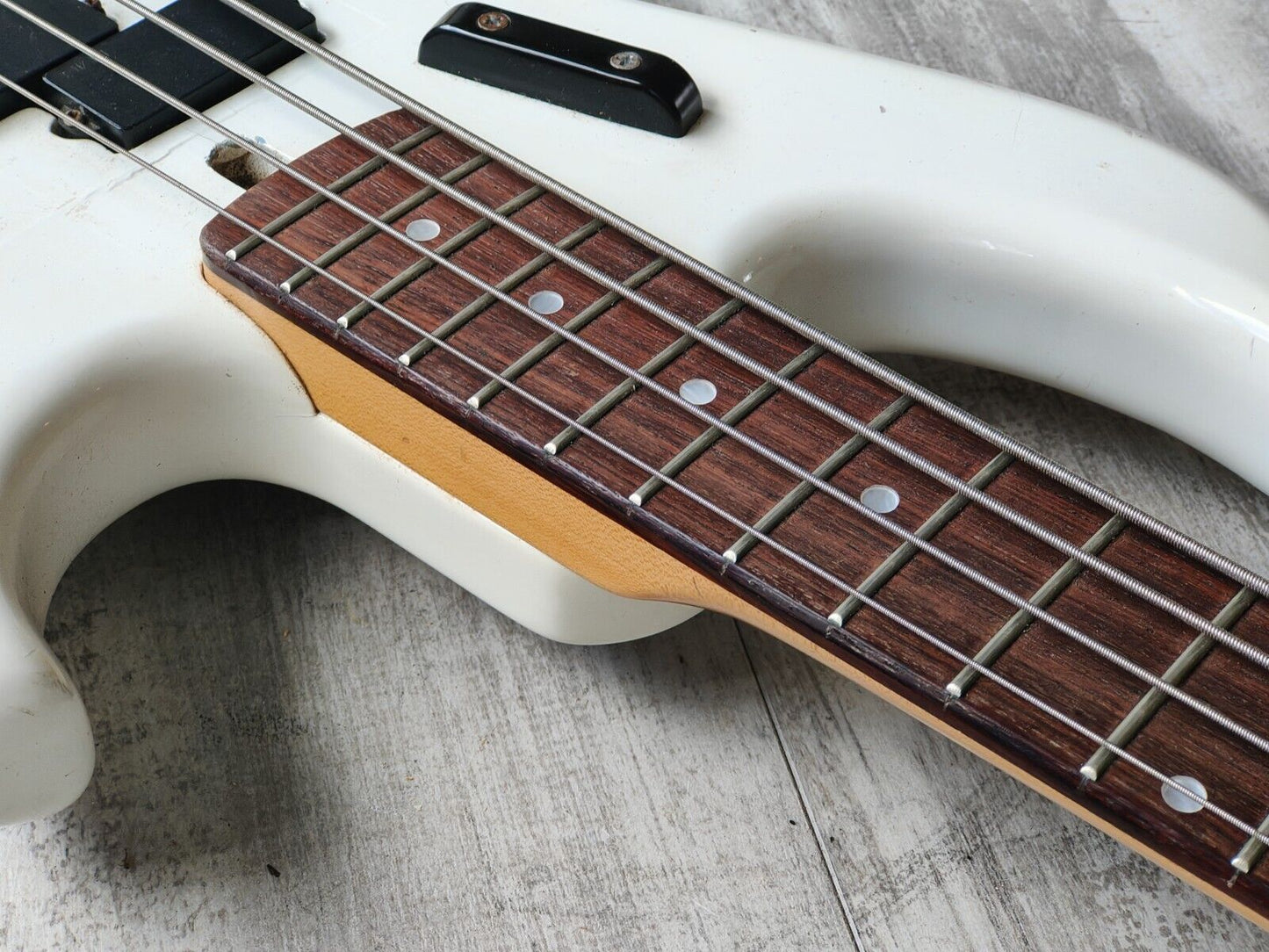 1980's Aria Pro II RSB-Straycat Bass w/Kahler Tremolo System (White)